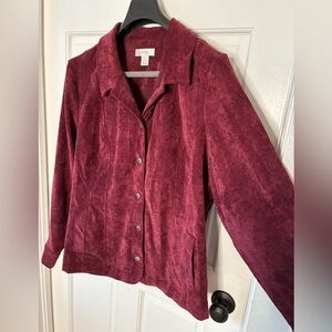 CJ Banks Burgundy Blazer - thin corduroy 2X
